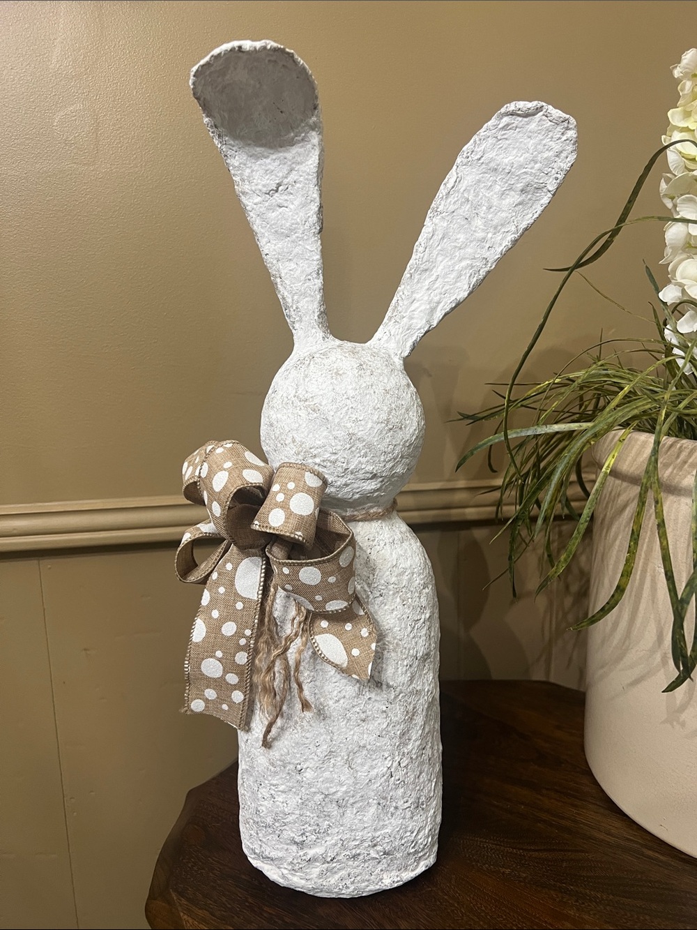 Handcrafted paper mache bunny